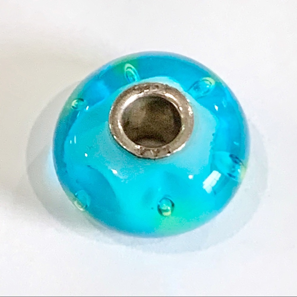 Trollbeads Authentic Turquoise Bubbles Glass Bead - image 4